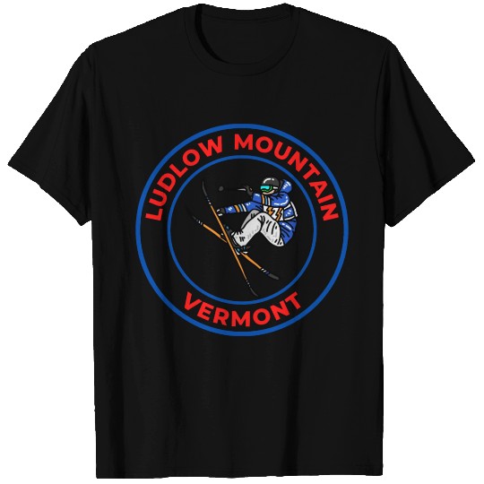 Retro Cool Skiing Ludlow Mountain Vermont Souvenir T Shirts