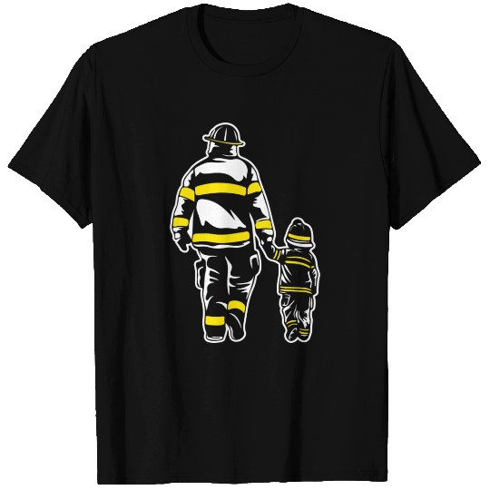 Father s Day Dad And Son Matching Firefighter T Shirts