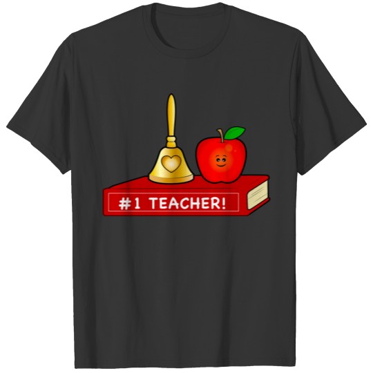 Teacher Appreciation Cute Apple And Bell With Book T Shirts