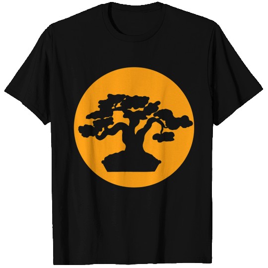 Japanese Bonsai Tree with Orange Sunset T Shirts