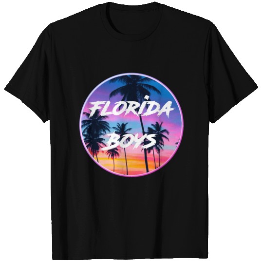 Florida Boys Palm Trees Sunset T Shirts