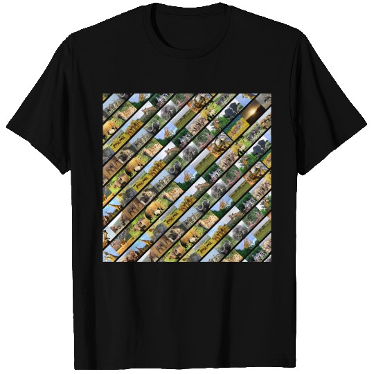 Wildlife Stripe black Collage T Shirts