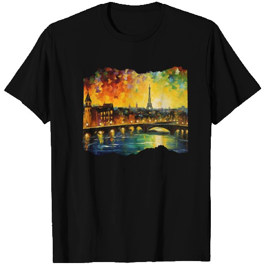 Starry Night over Paris Van Gogh Eiffel Tower T Shirts