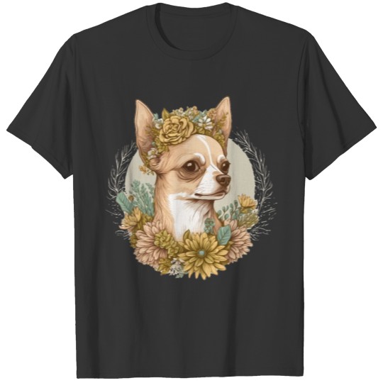 Cute Chihuahua Flower Crown Pet Dog Breed Floral P T Shirts