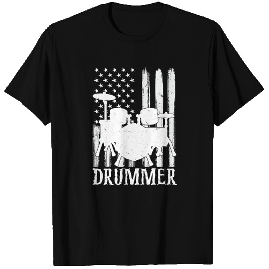 Funny Drummer Art For Men Women Drum Set Drumming T Shirts