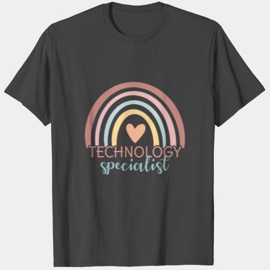 Boho Rainbow Stem Teacher Tech Squad Technology Sp T Shirts