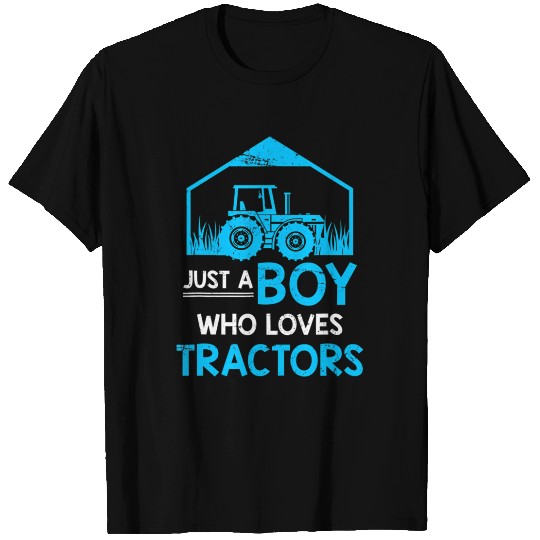 Just A Boy Who Loves Tractors Farmer T Shirts