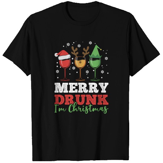 Wine Drinking Pajama Merry Drunk I'M T Shirts