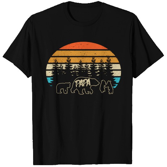 Papa Bear With Three Bear Cubs T Shirts