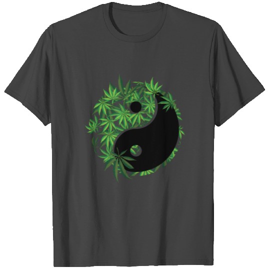 Ying Yang Weed For Yoga Cannabis T Shirts