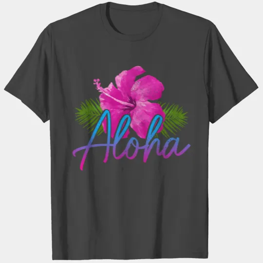 Aloha Hawaiian Islands Hawaii Surf Hibiscus Flower T Shirts