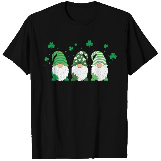 Gnomes Holding Shamrock Leopard Plaid St Patrick'S T Shirts