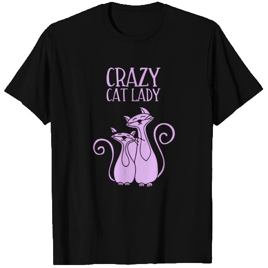 Crazy Cat Lady For Cat Purple T Shirts