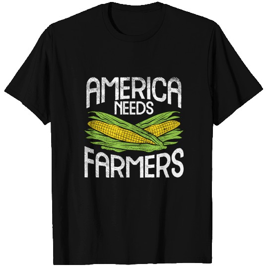America Needs Farmers Agriculture Corn Farming T Shirts