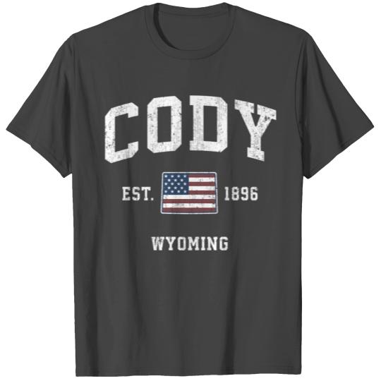 Cody Wyoming Wy American Flag Sports T Shirts