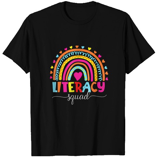 Literacy Squad Reading Teacher Rainbow Back To Sch T Shirts