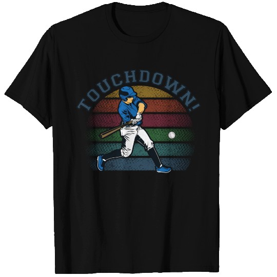 Touchdown Home Run Sports Baseball Football Player T Shirts
