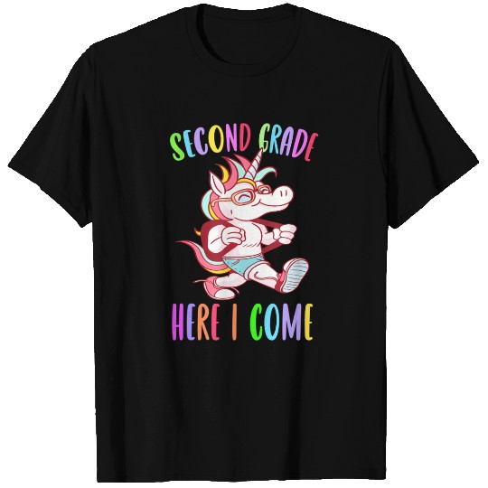 Second Grade Here I Come Unicorn Rainbow Back to S T Shirts