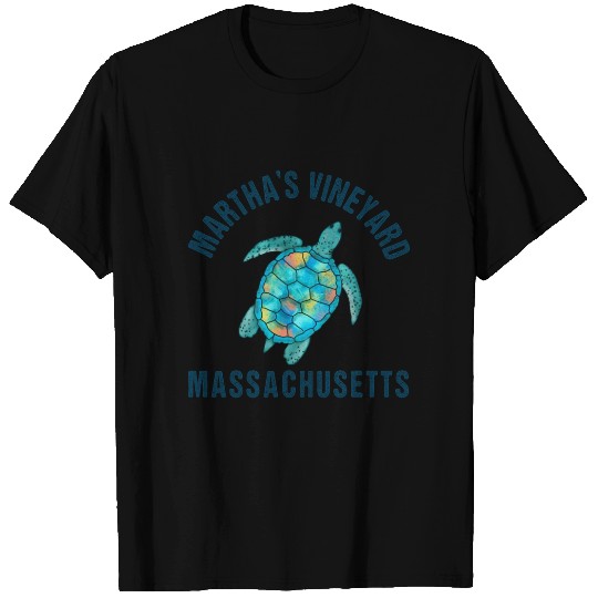 Martha'S Vineyard Beach Sea Turtle Illustration T Shirts