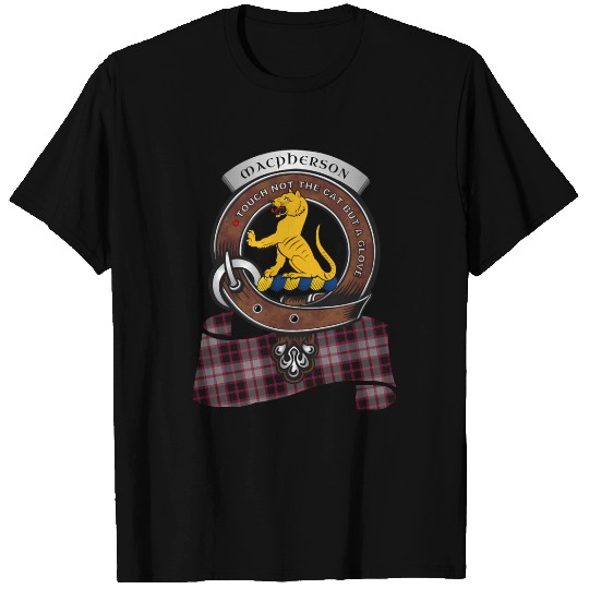 Macpherson Scottish Clan Badge Tartan T Shirts