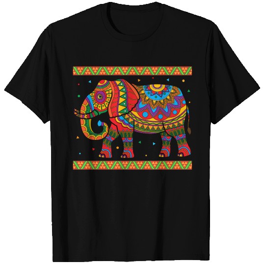 Indian Elephant Colorful Animal Africa Zookeeper S T Shirts