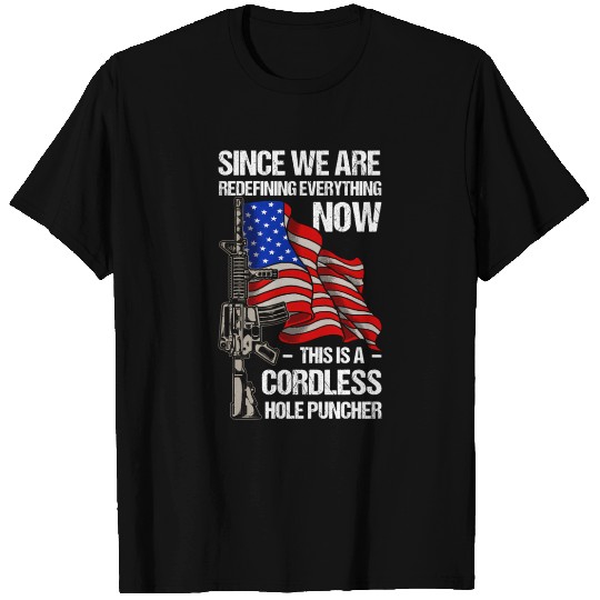 Gun Cordless Hole Puncher American Flag T Shirts