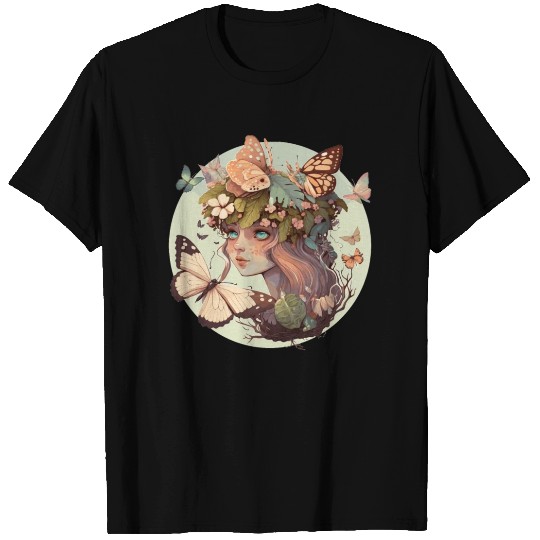 Cottagecore Butterfly Girl Cute Goblincore Fantasy T Shirts