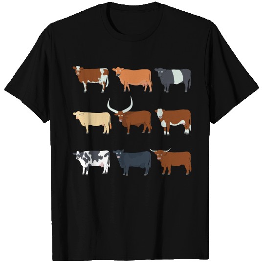 Different Types Of Cows For Cow And Cattle Farmers T Shirts