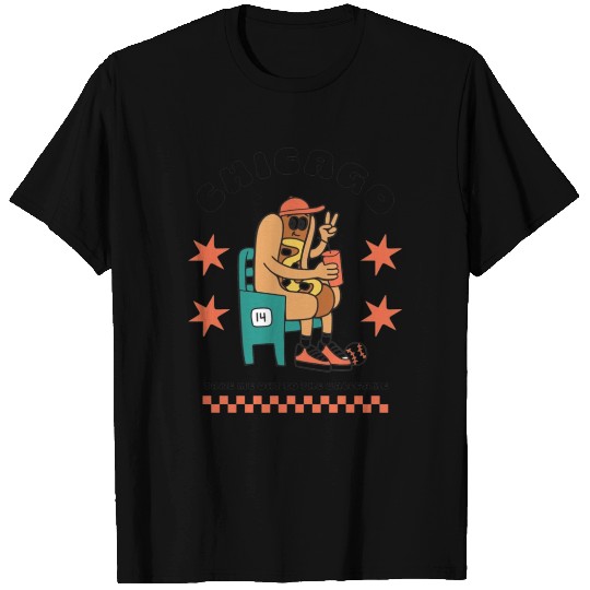 Chicago Hot Dog mascot design T Shirts