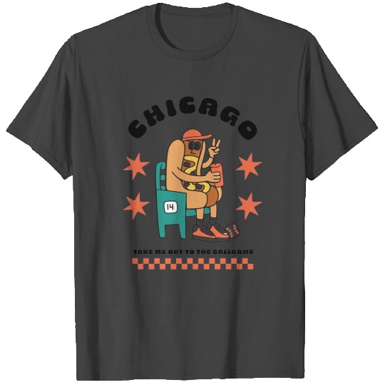 Chicago Hot Dog mascot design T Shirts