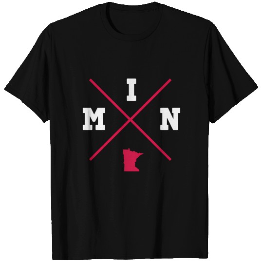 Min Minnesota Red State Outline T Shirts