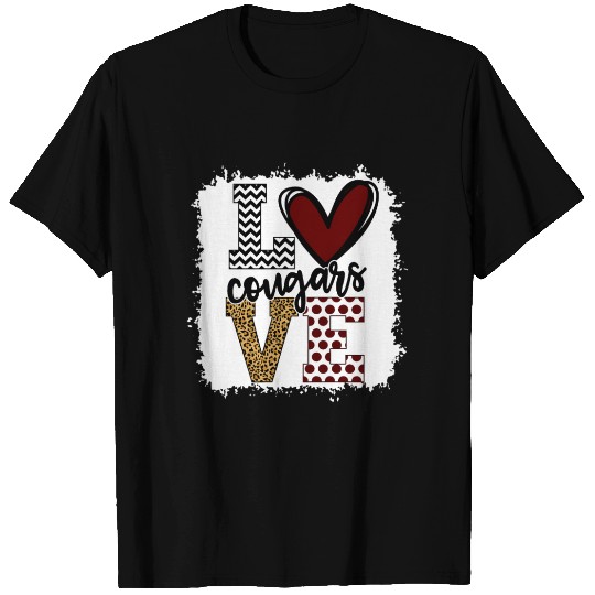 Cougars Mascot Love School Spirit Fantastic T Shirts