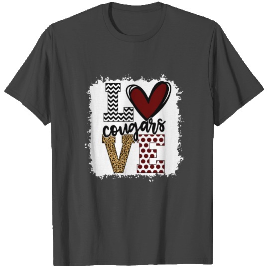 Cougars Mascot Love School Spirit Fantastic T Shirts
