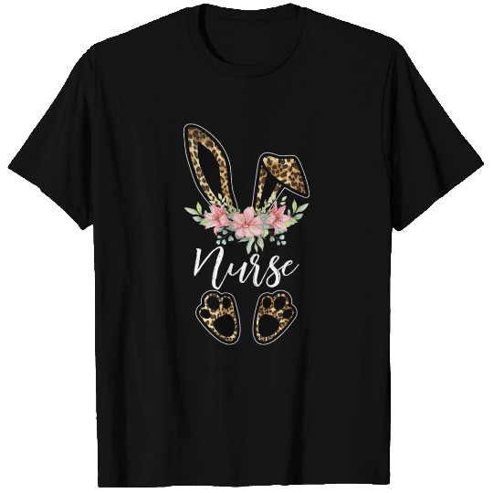 Leopard Bunny Nurse Happy Easter Day Nurse Life T Shirts