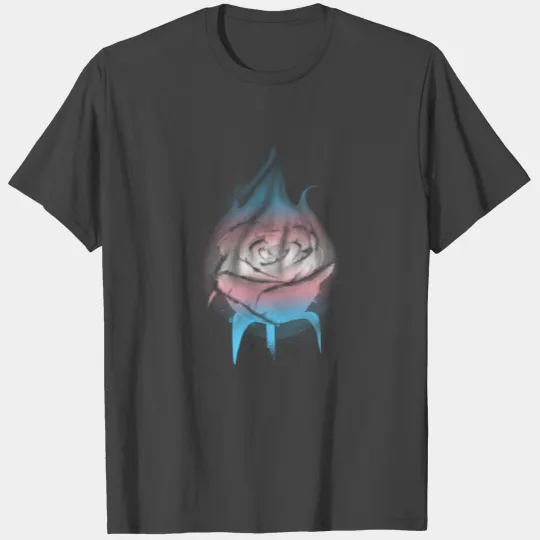 Transgender Pride Trans Flag Burning Rose Sublte T Shirts