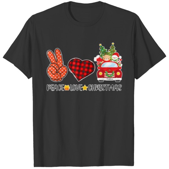 Peace Love Christmas - 70s Holiday Outfit T Shirts