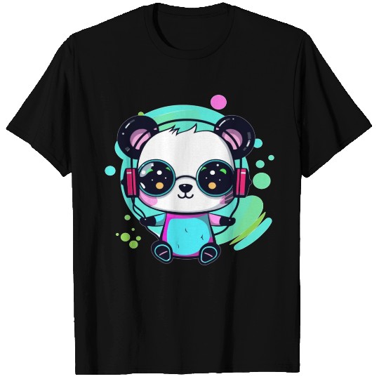 Funny Techno Panda Dj Music Lover Edm Festival T Shirts