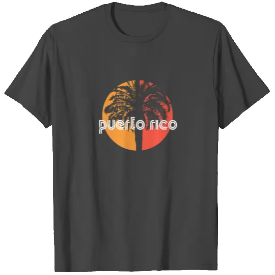 Puerto Rico Artistic Vacation Souvenir Palm Tree T Shirts