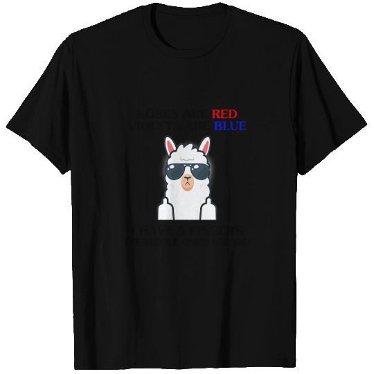 The Llama with middle finger T Shirts