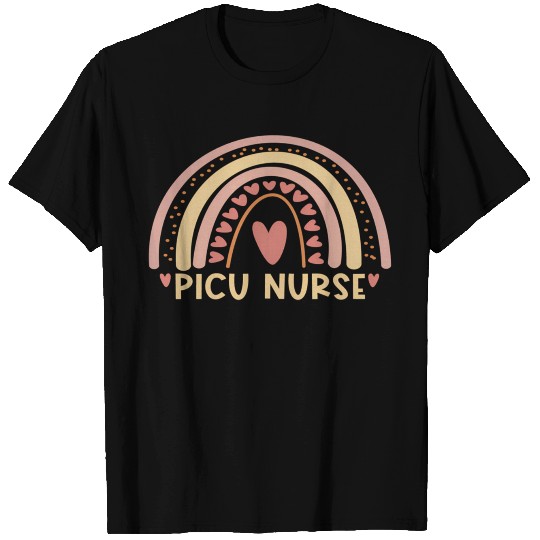 Picu Nurse Boho Rainbow Nursing Student T Shirts