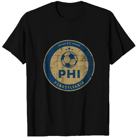 Philadelphia Soccer Jersey Round Badge Distressed T Shirts