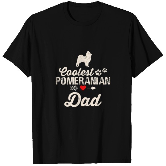 Mens Dog Dad Coolest Pomeranian Dad Pet Owner T Shirts