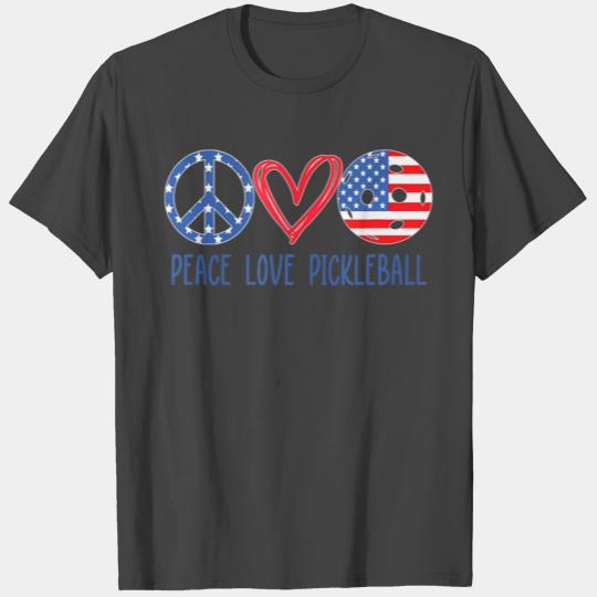 Pickleball 4th of July Summer Tournament Peace Lov T Shirts