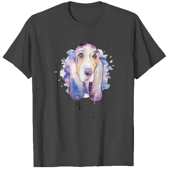 Basset Hound Watercolor Dog Lover Basset Hound T Shirts