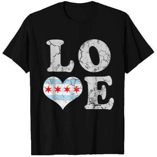 Love Chicago Flag City T Shirts