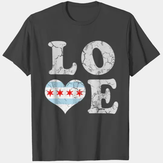 Love Chicago Flag City T Shirts