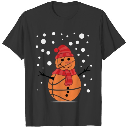 Christmas Basketball Snowman Sports T Shirts