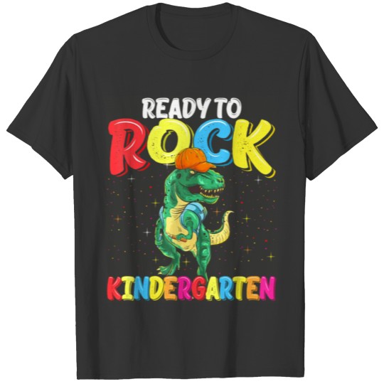 Ready To Rock Kindergarten Dinosaur Back To School T Shirts