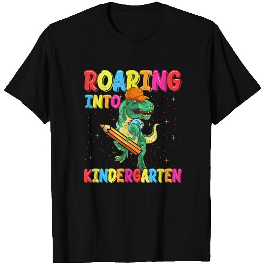 Roaring Into Kindergarten Dinosaur Back To School T Shirts