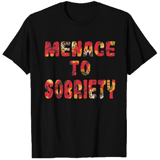 Menace to Sobriety red floral T Shirts